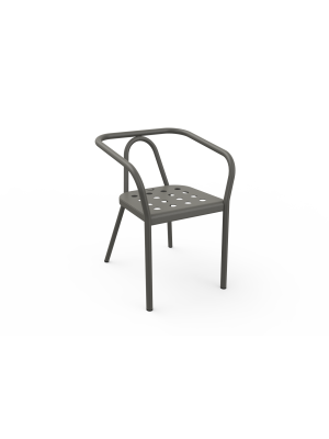 Fauteuil Helm taupe en aluminium