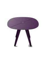 Table carrée Loom aluminium aubergine