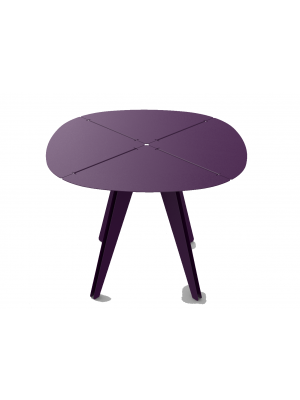 Table carrée Loom aluminium aubergine