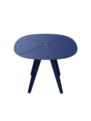 Table carrée Loom aluminium bleue