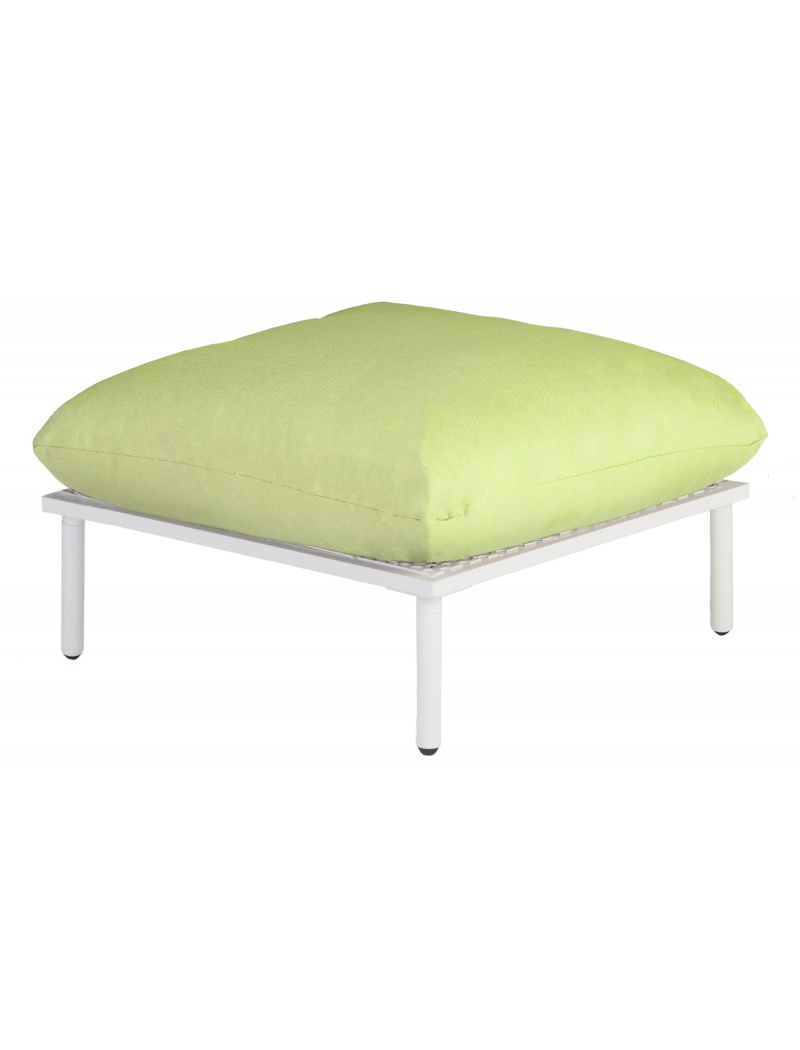 Alexander Rose Pouf Blanc Beach Vert citron