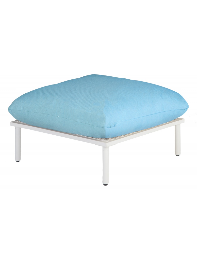 Alexander Rose Pouf Blanc Beach Turquoise