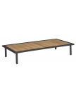 Table basse rectangulaire Beach Grise avec plateau en roble