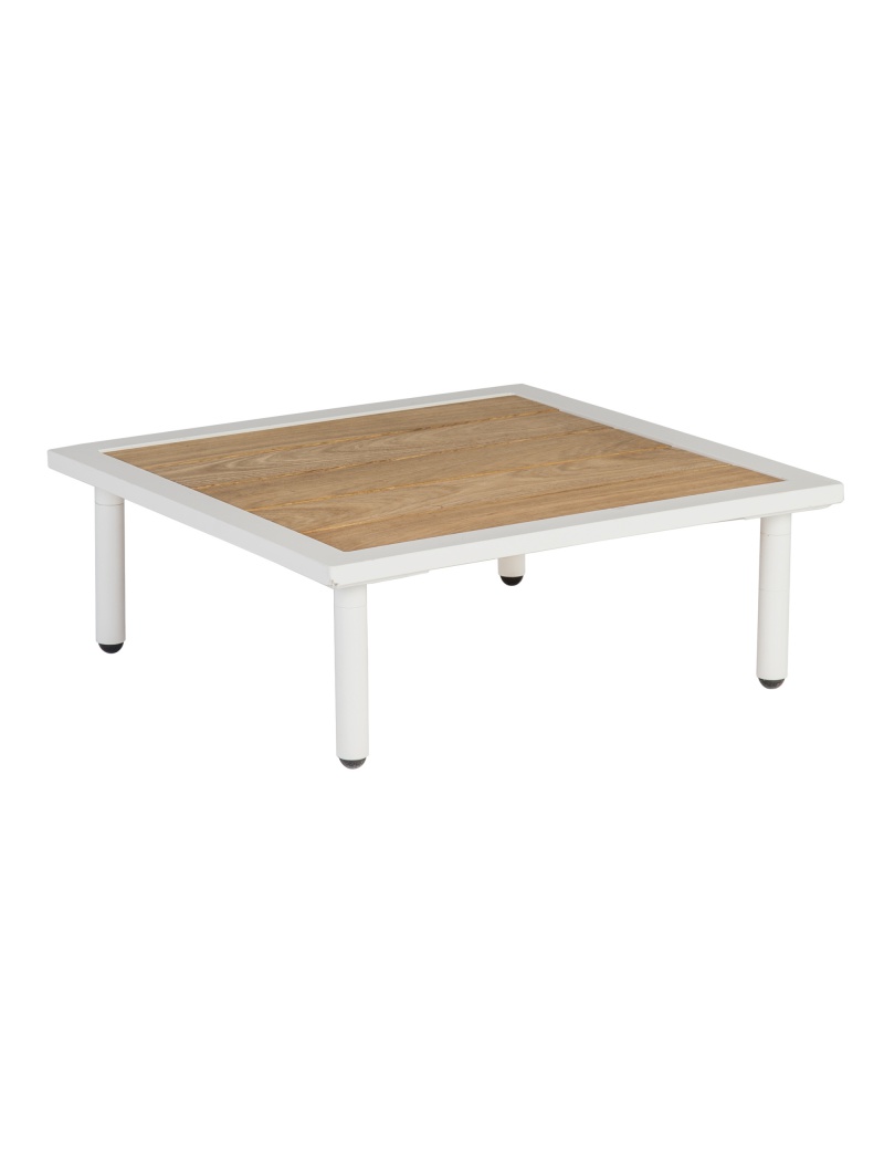 Alexander Rose Table basse carrée Beach Blanc avec plateau en roble