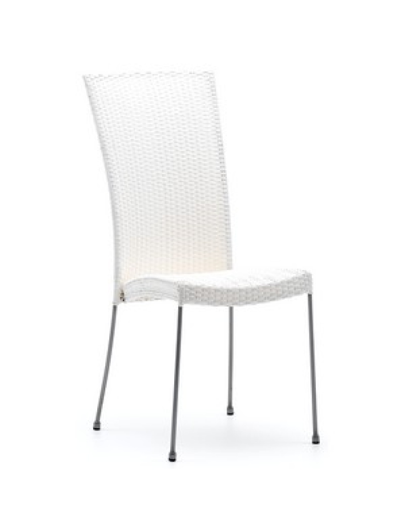 Chaise résine tressée Saturn blanc