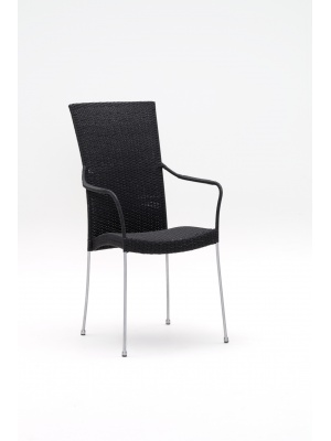 Fauteuil résine tressée Saturn noir