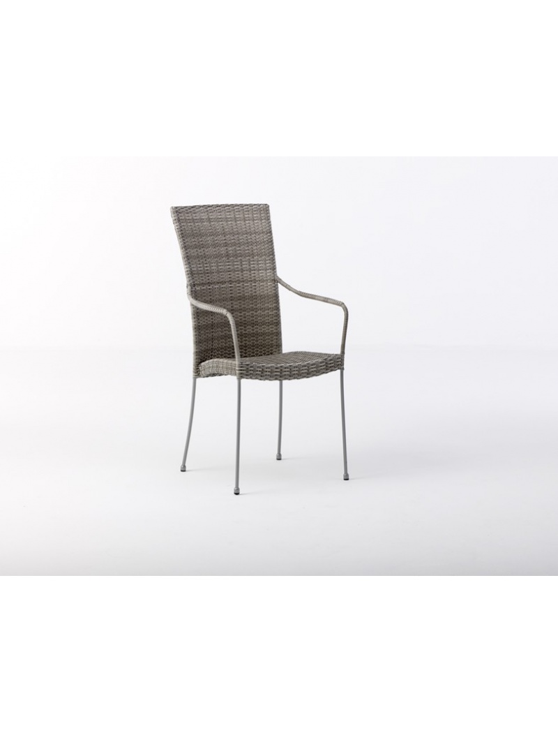 Sika Design Fauteuil résine tressée Saturn taupe