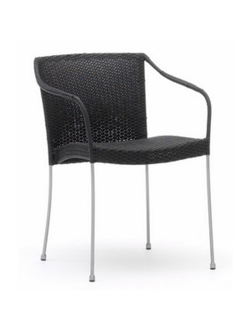 Sika Design Fauteuil résine tressée Pluto noir