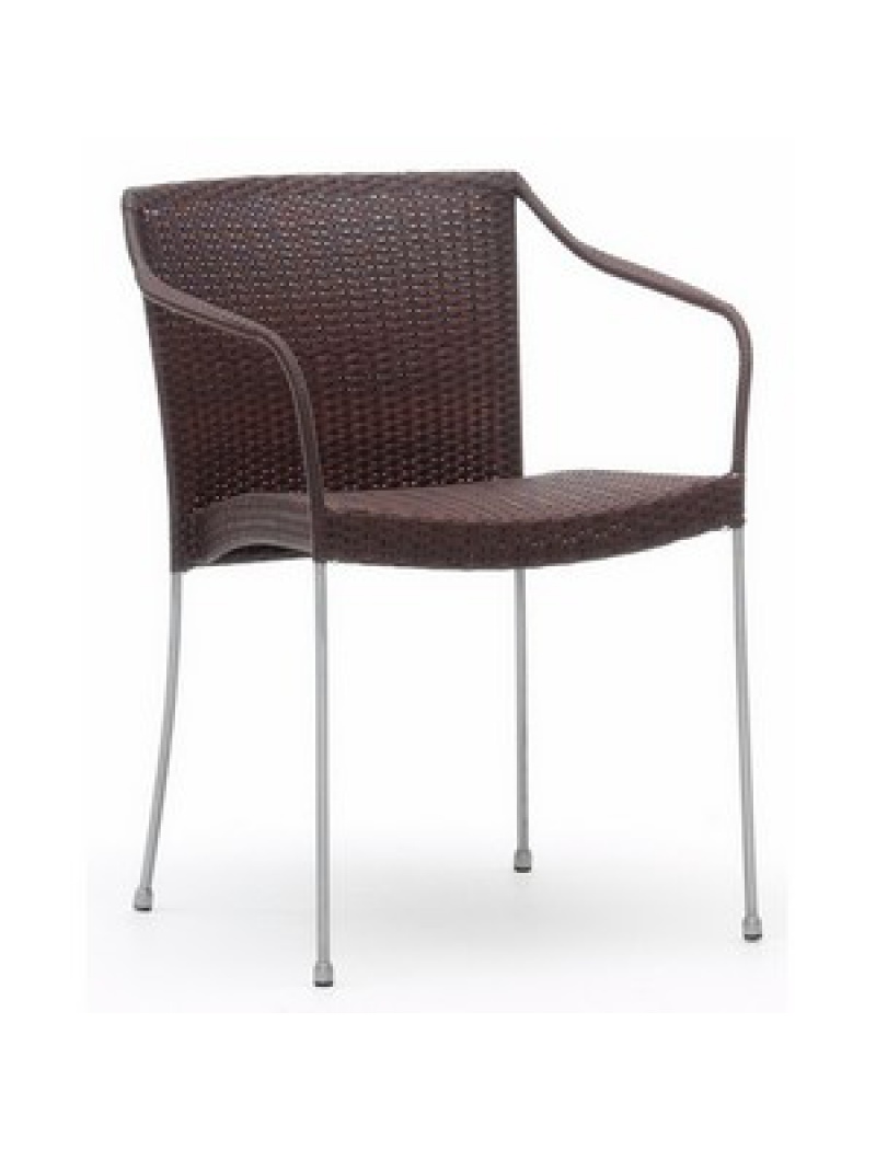 Fauteuil résine tressée Pluto chocolat