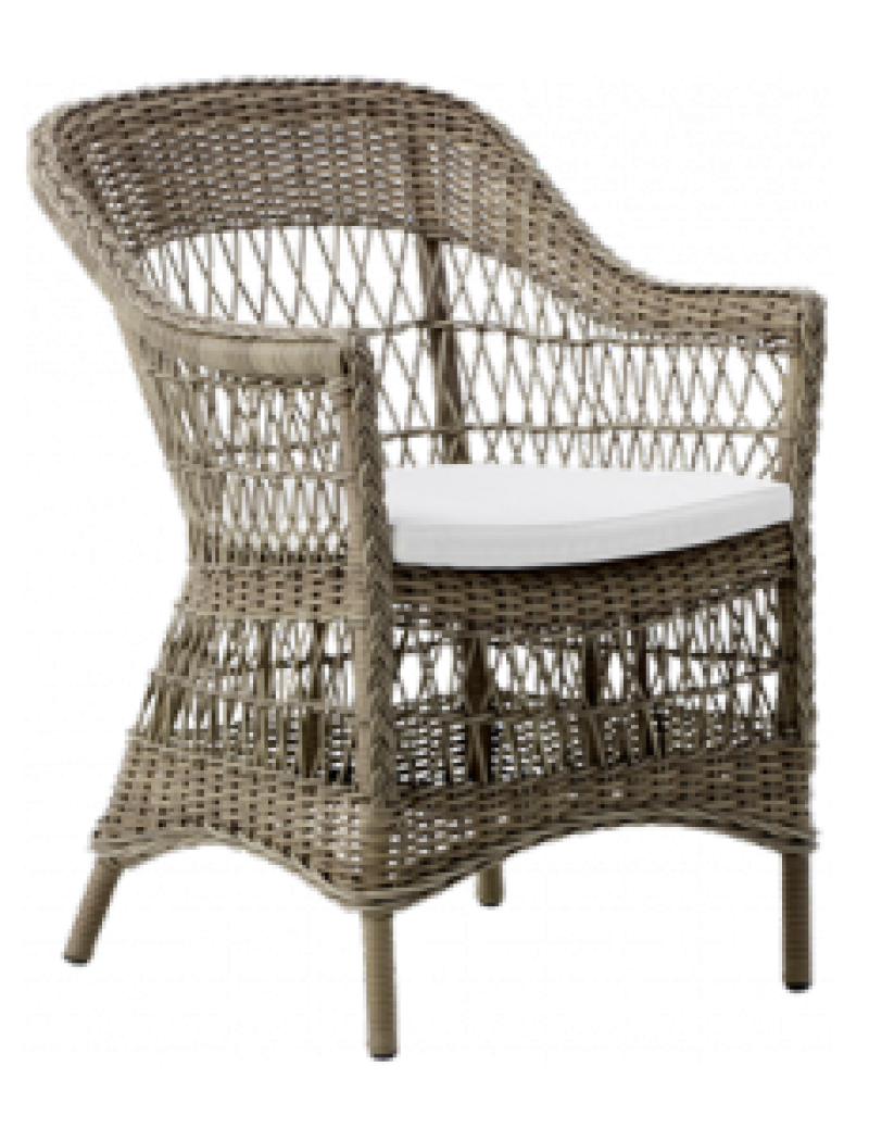 Sika Design Fauteuil Charlot Taupe avec coussin