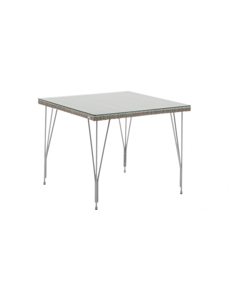 Sika Design Table carrée Jupiter taupe plateau de verre