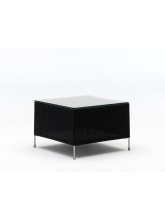 Table basse Orion noir avec plateau en verre