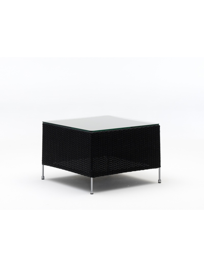 Sika Design Table basse Orion noir avec plateau en verre