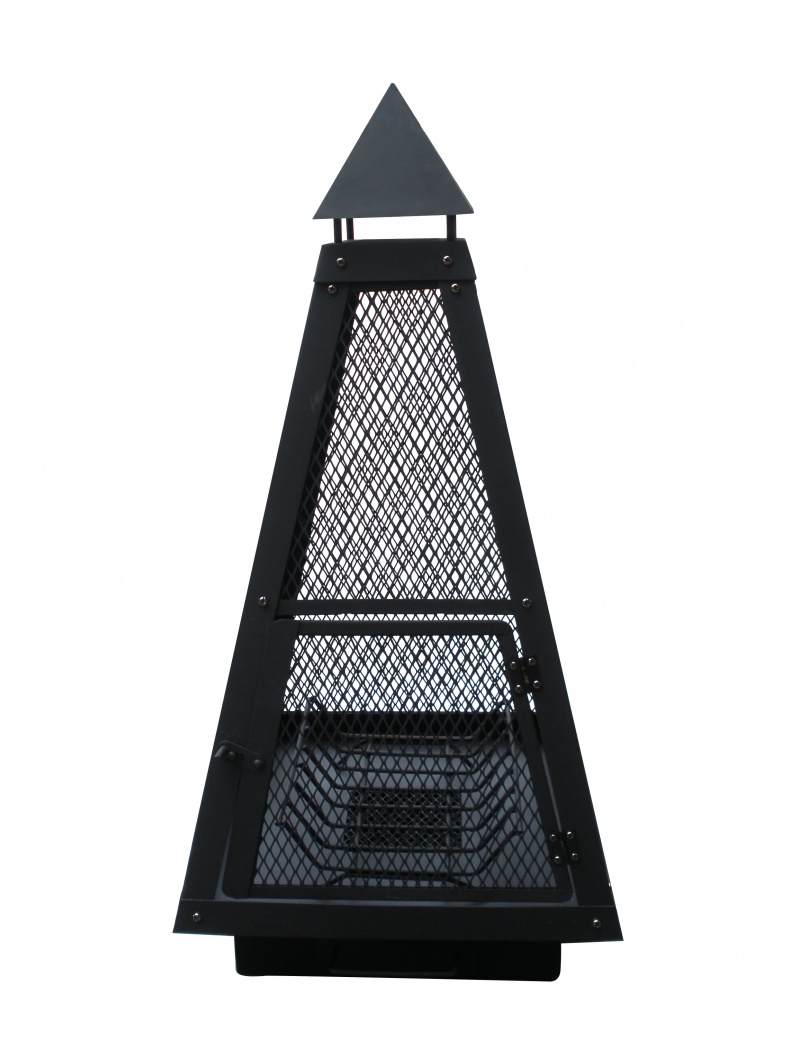 Garden Grill Foyer Pyramide en acier noir