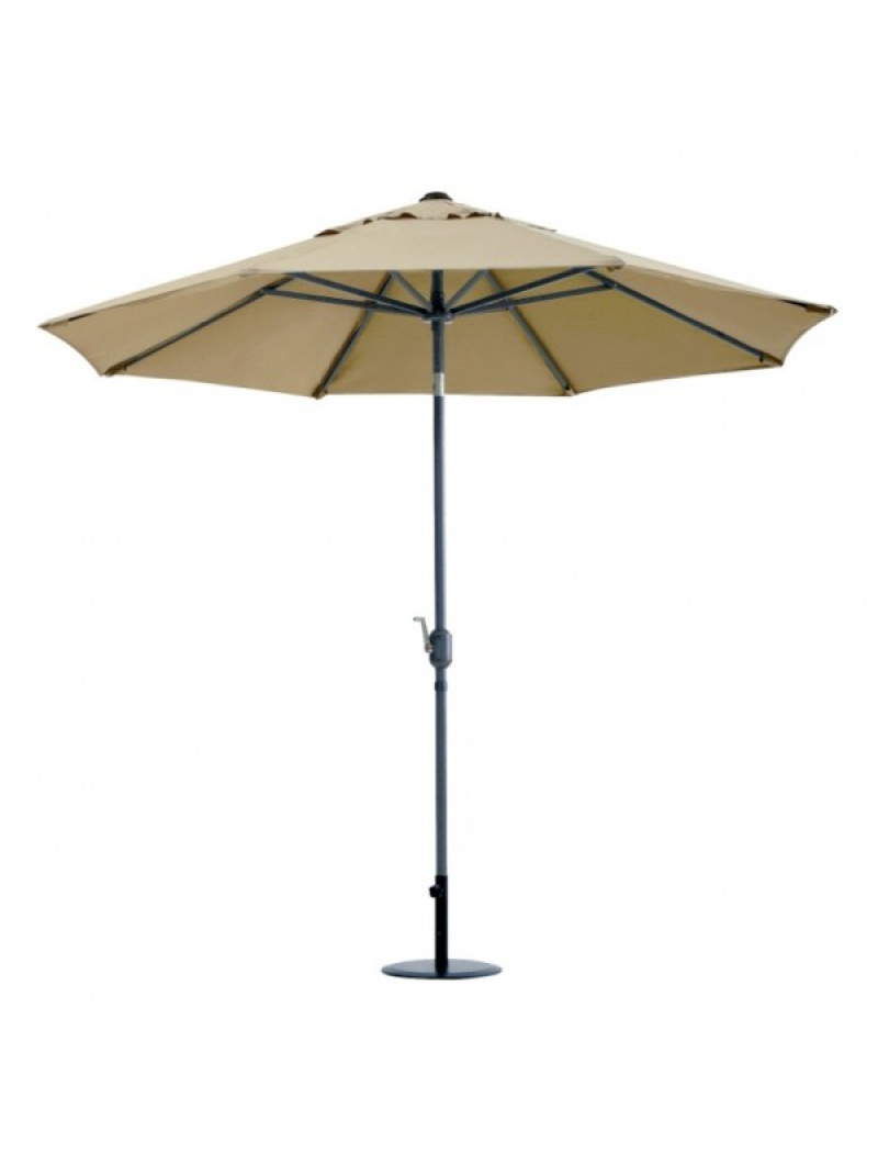 Parasol rond aluminium Ø2,7m taupe