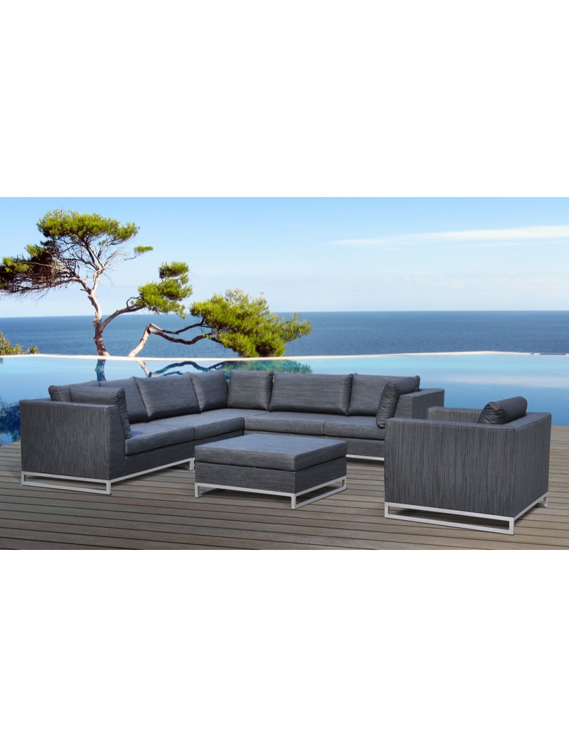 Delorm Salon de jardin Ibiza Gris anthracite