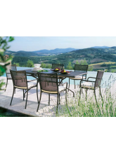 Table de jardin Athena  160 + 8 fauteuils