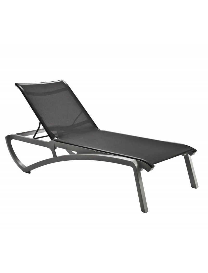 Bain de soleil Sunset Gris platinium / toile Noire