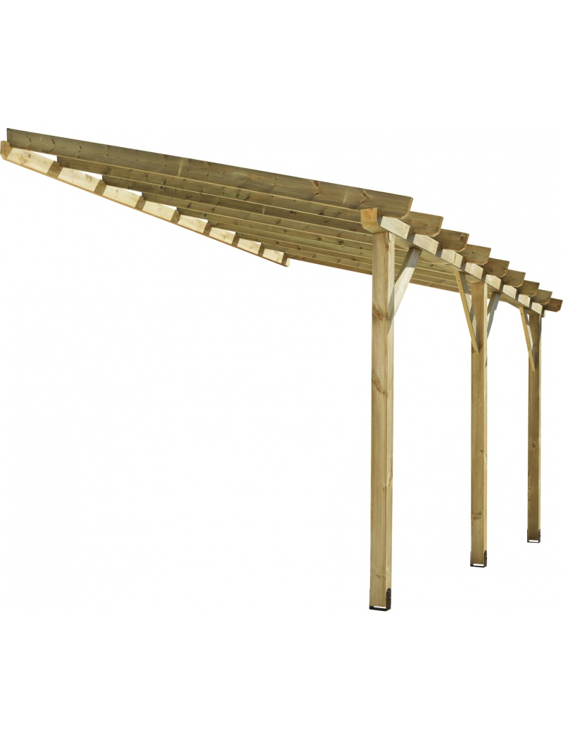 Structure carport en bois à adosser 1 voiture burger jardipolys ...