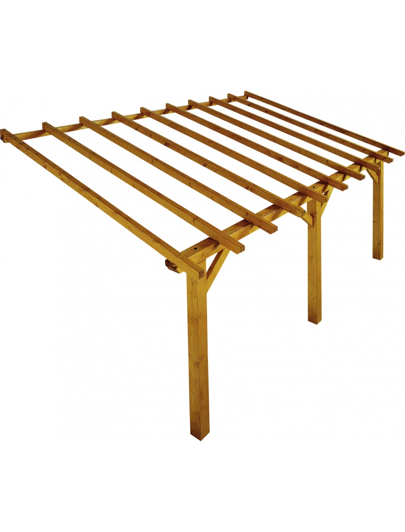 Carport Prado en bois à adosser 1 voiture