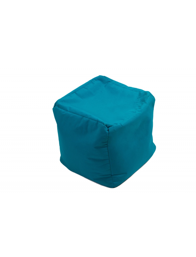 Jumbo bag Pouf Cube repose-pieds Bleu pétrole