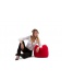 Pouf Cube Rouge ambiance