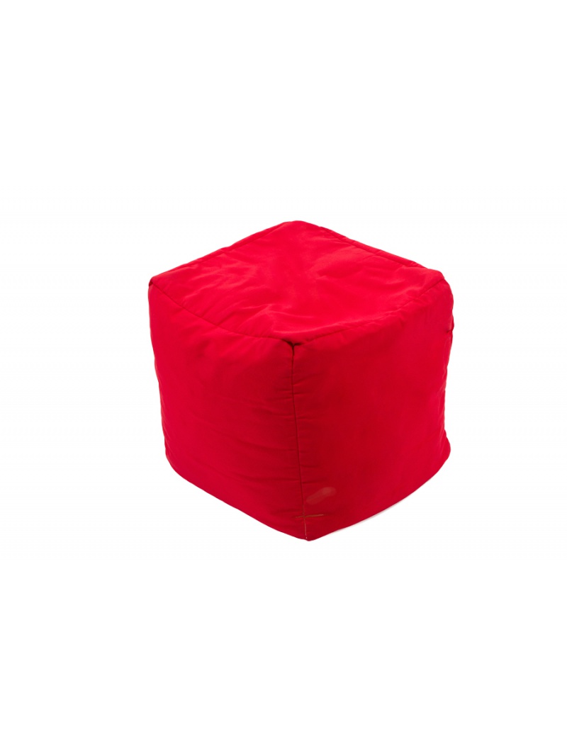 Jumbo bag Pouf Cube repose-pieds Rouge