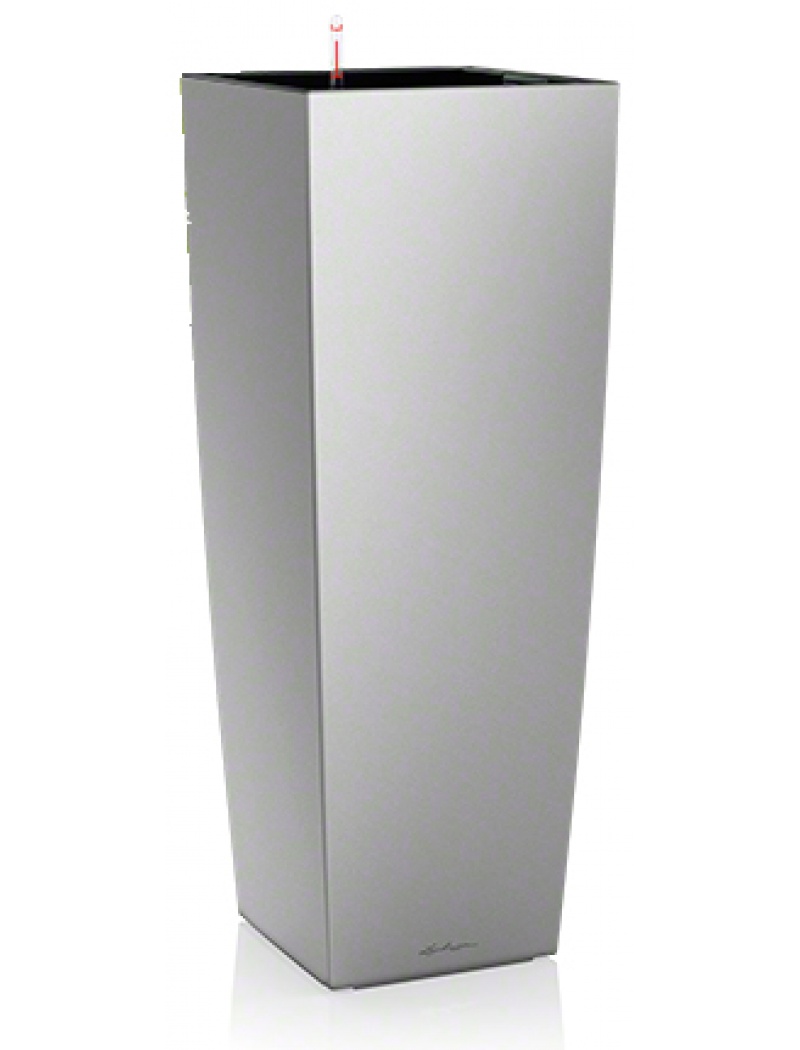 Lechuza Pot Cubico Alto 40 Gris Argent métallisé