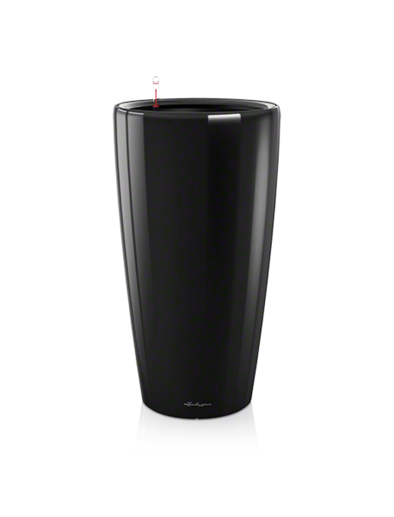 Lechuza Pot Rondo Noir brillant kit complet Ø 40 x H. 75 cm