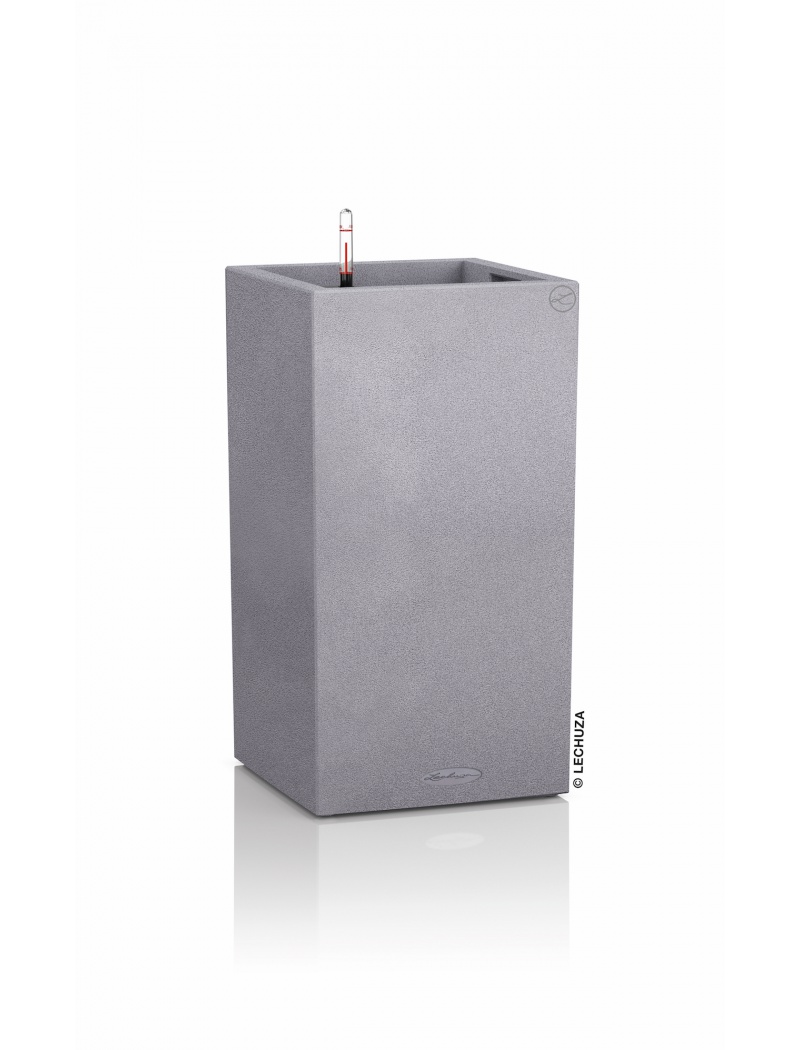 Lechuza Pot Canto Stone colonne Gris pierre L.30xl.30xH.56cm