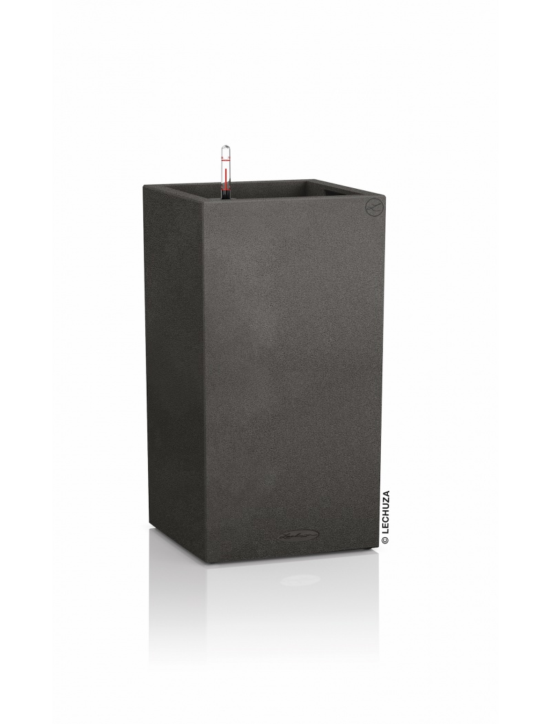 Lechuza Pot Canto Stone colonne Noir graphite L.30xl.30xH.56cm