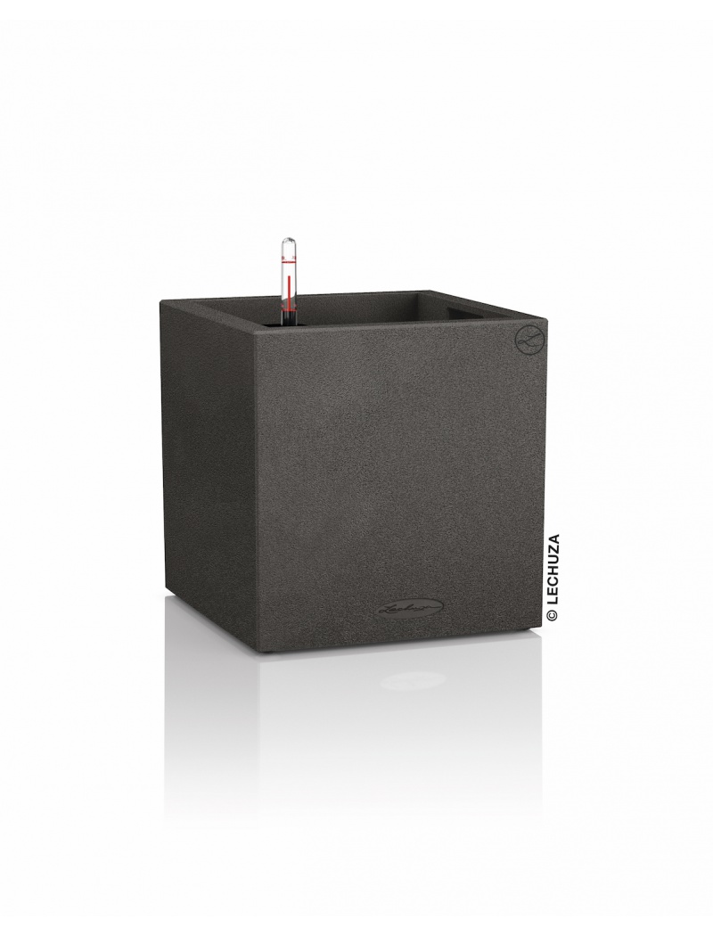 Lechuza Pot Canto Stone Cube Noir graphite 30 x 30 x 30 cm