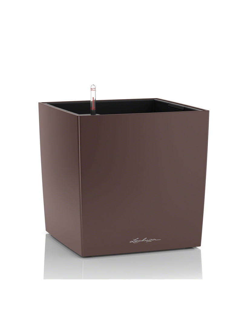 Lechuza Pot Cube Premium Espresso métallisé Hauteur 30 cm