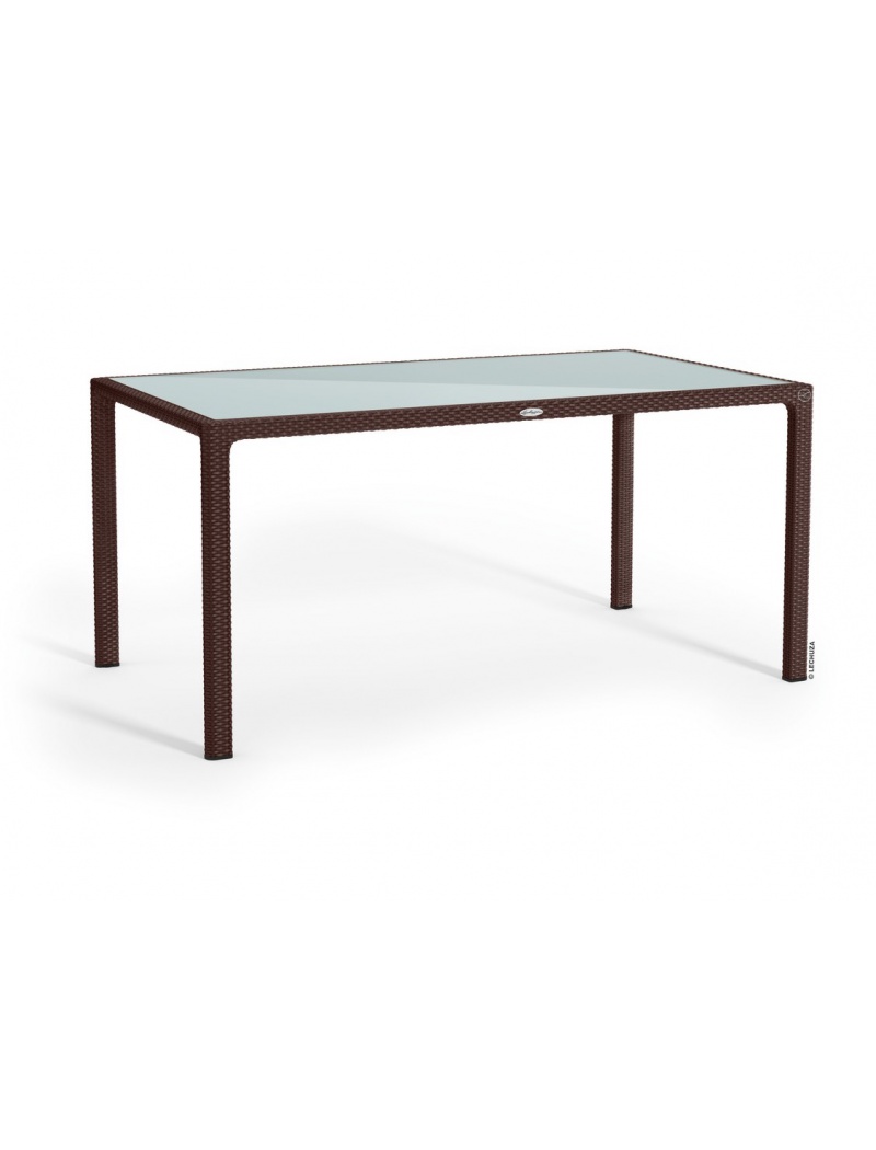 Lechuza Table rectangulaire Moka plateau verre