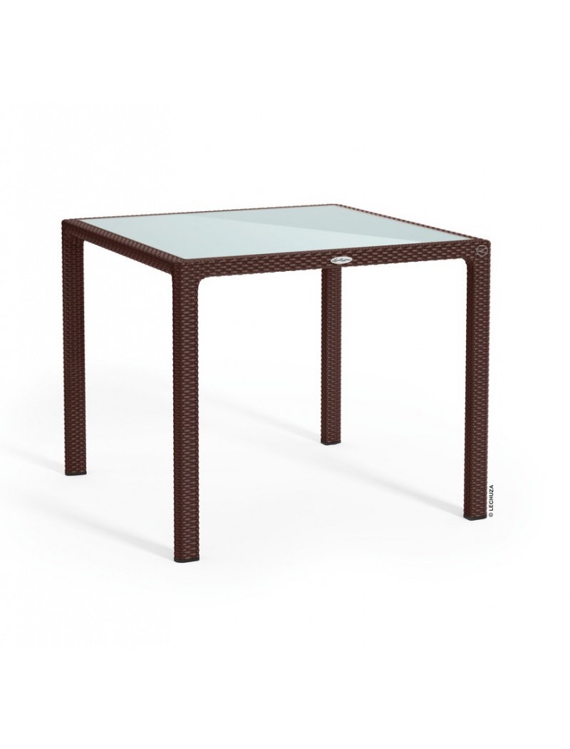 Lechuza Table carrée Moka plateau verre