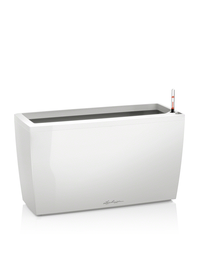 Lechuza Pot Cararo blanc brillant avec set d'arrosage