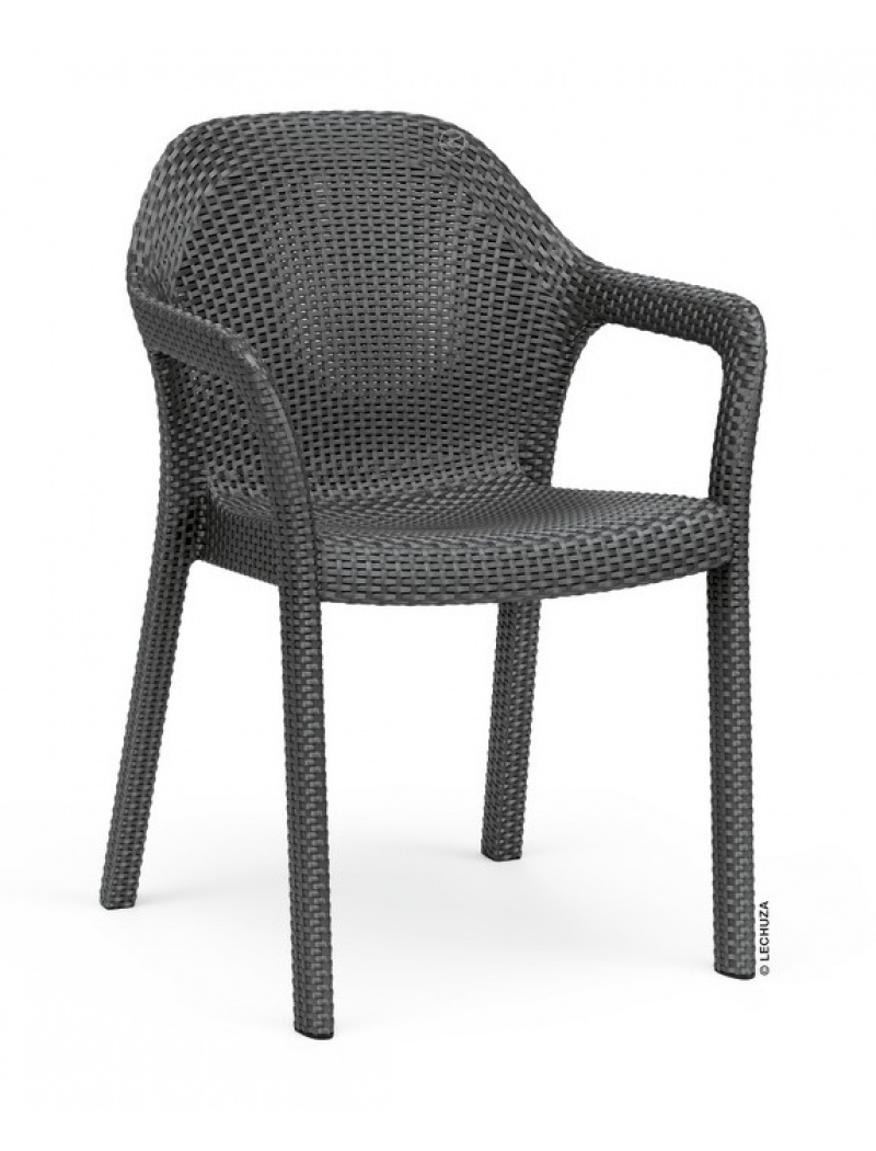 Lechuza Fauteuil de jardin résine tressée Gris granit