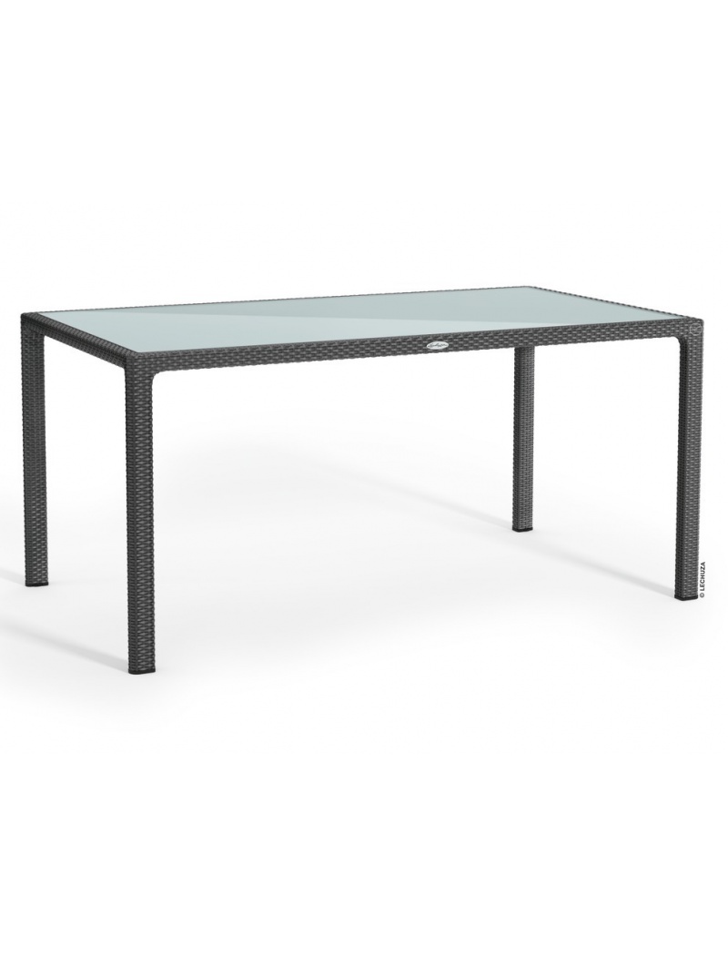 Lechuza Table rectangulaire Gris granit plateau verre