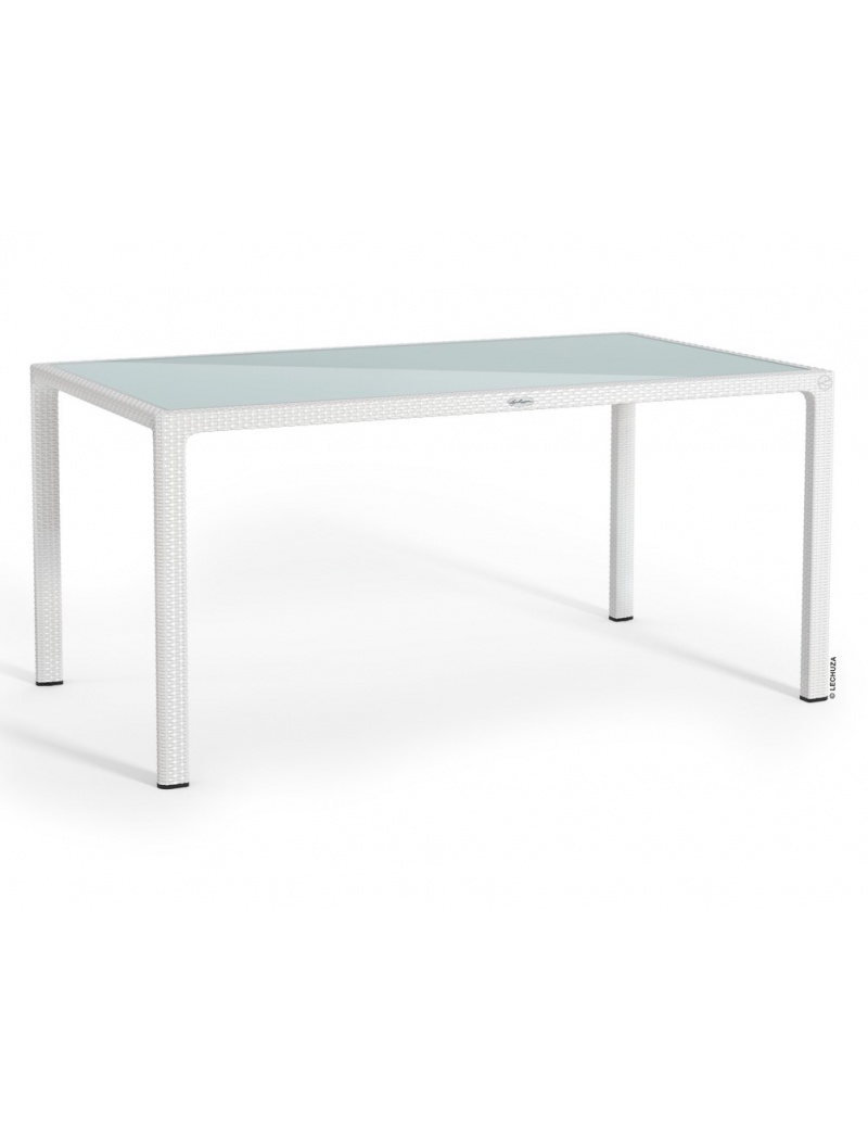 Lechuza Table rectangulaire Blanc plateau verre