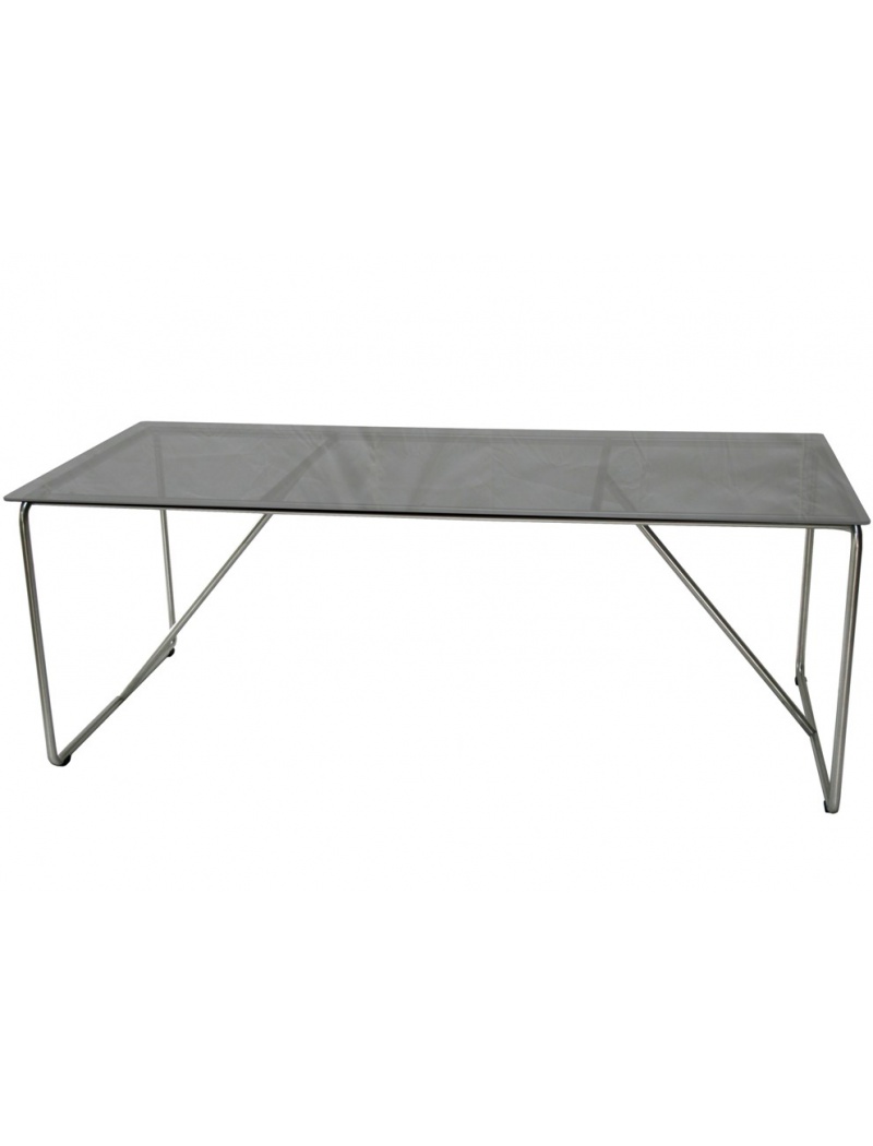 Proloisirs Table Mona inox et plateau verre