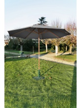 Parasol bois rond 300 Manivelle gris