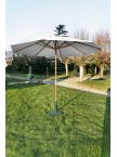 Parasol bois rond 350 Manivelle écru
