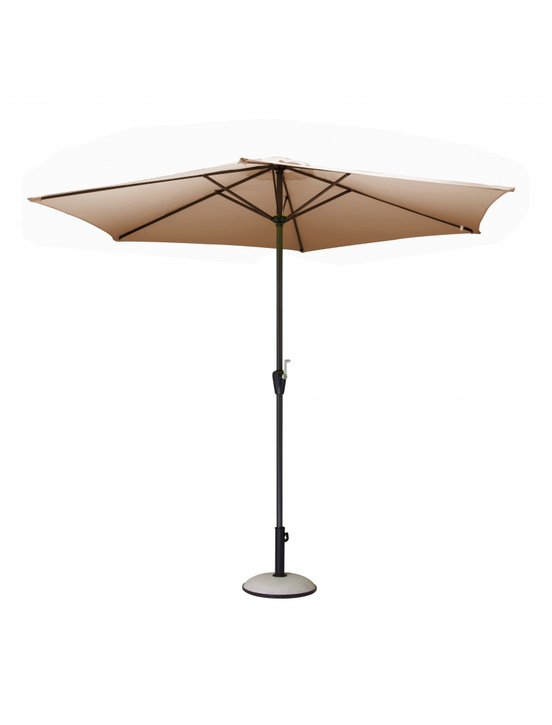 Proloisirs Parasol alu rond 350 Manivelle taupe
