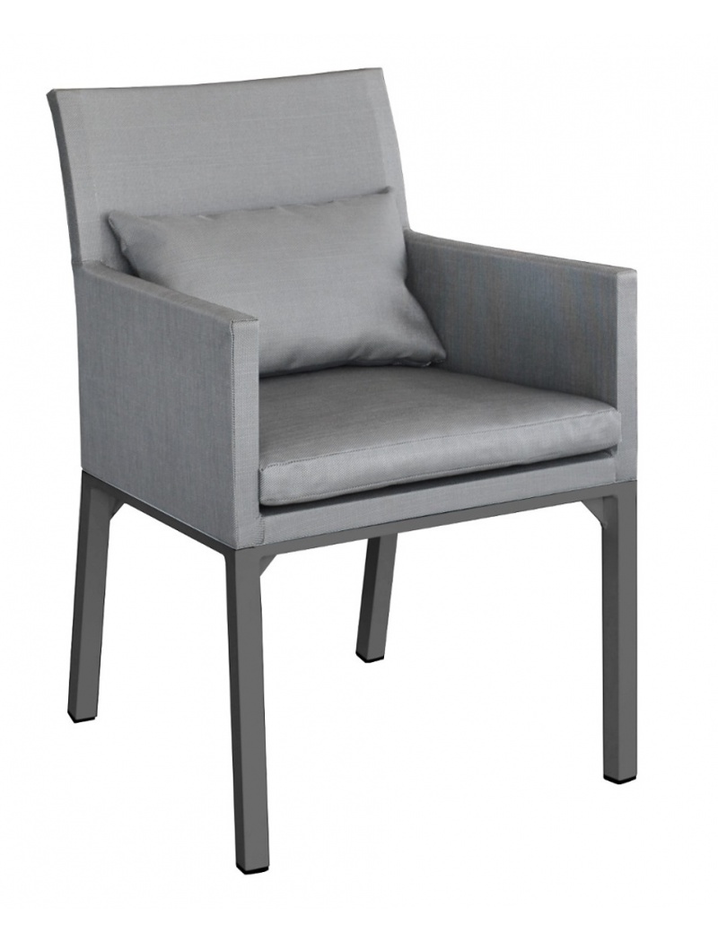 Fauteuil Oslo textilène Gris Argent