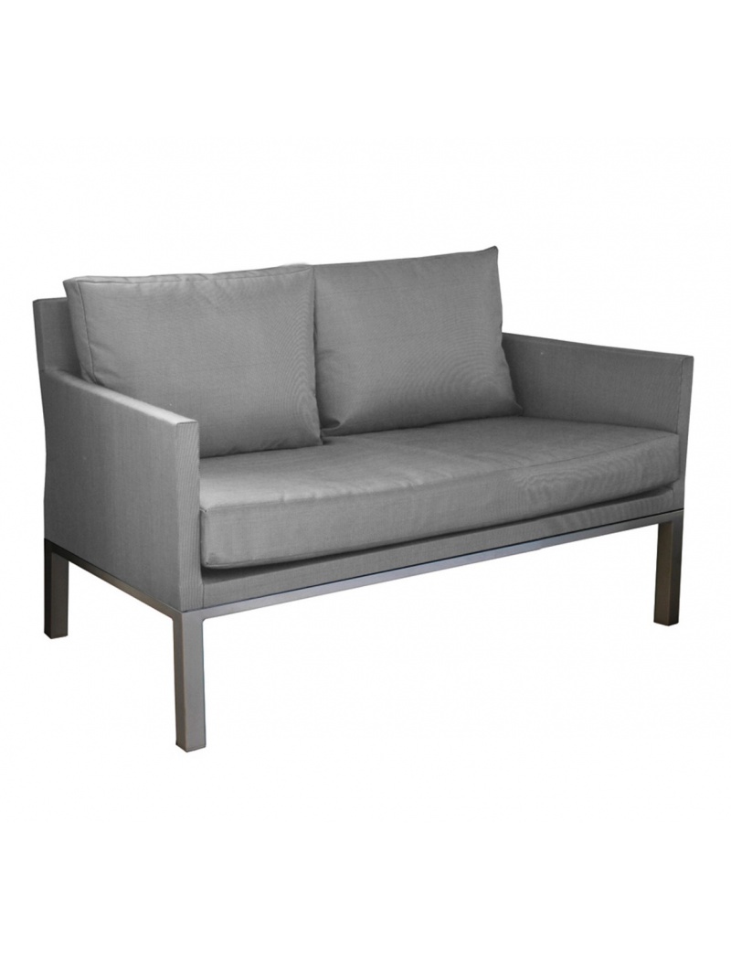 Proloisirs Canapé Oslo 2 places Gris + table basse
