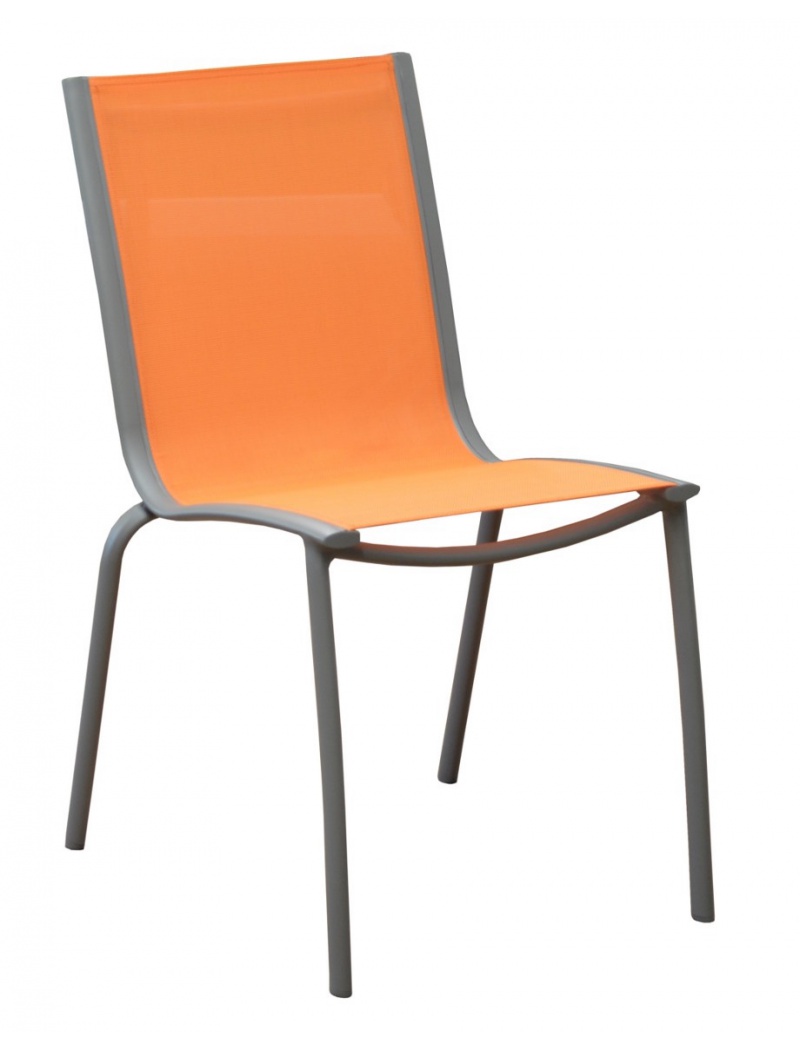 Proloisirs Chaise Linéa Taupe / Orange