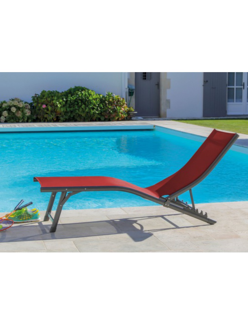 Proloisirs Bain de soleil Fuji Gris/Rouge