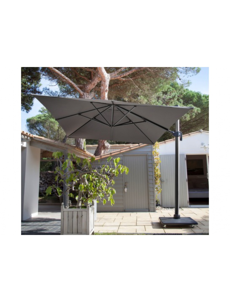 Parasol alu déporté 3x4 gris