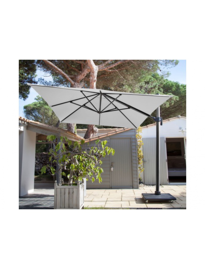 Parasol alu déporté 3x4 blanc
