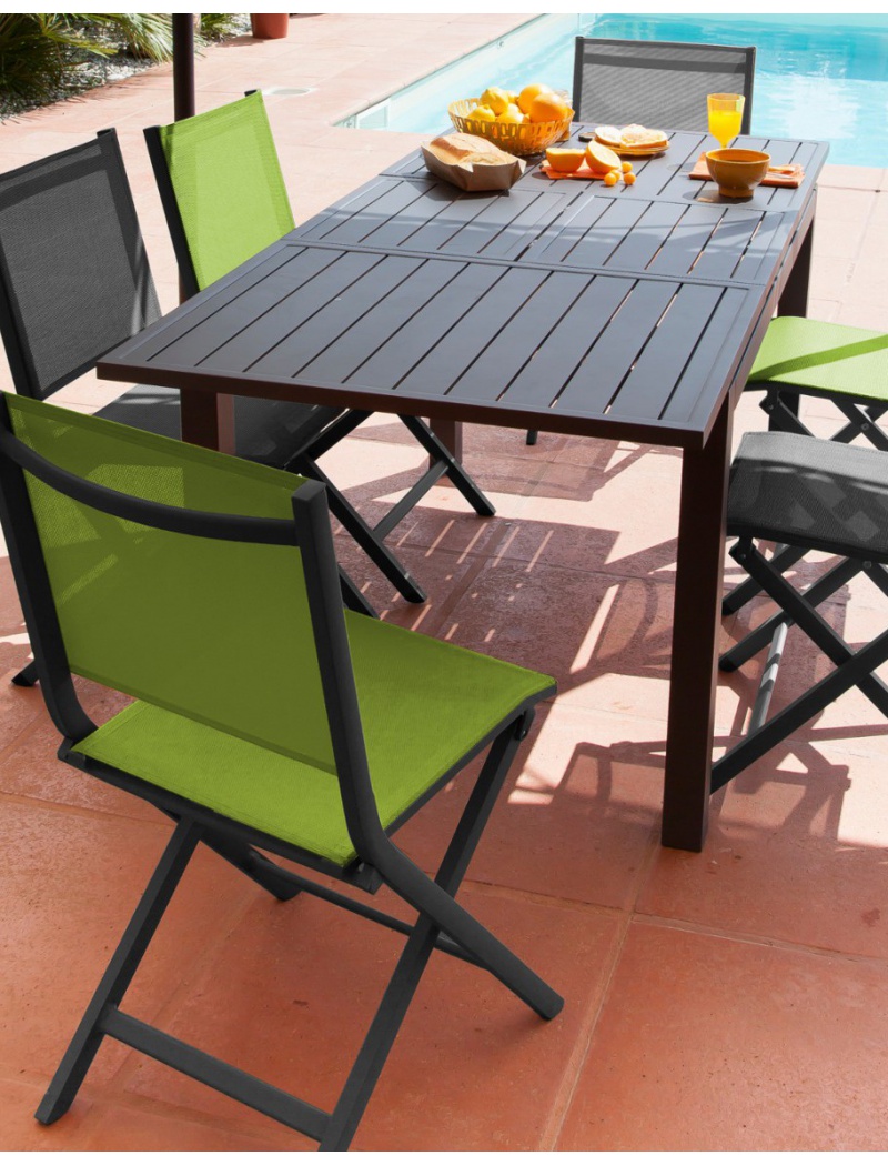 Proloisirs Table Trieste 130/180 Grise avec allonge